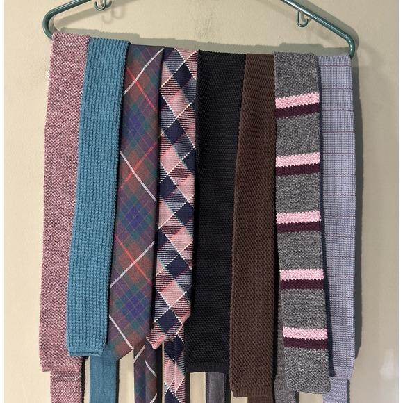 Vintage Mens Necktie Lot (8) Wool Cotton Silk Woolrich Brooks Bros Academia